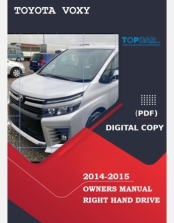 TOYOTA VOXY 2014-2015 OWNERS MANUAL